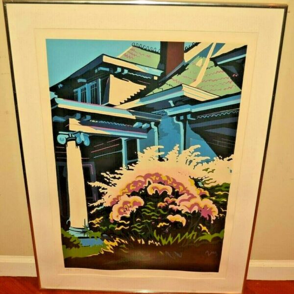 JON CARSMAN Original Vintage Signed Home Flower Landscape Artist Proof Serigraph