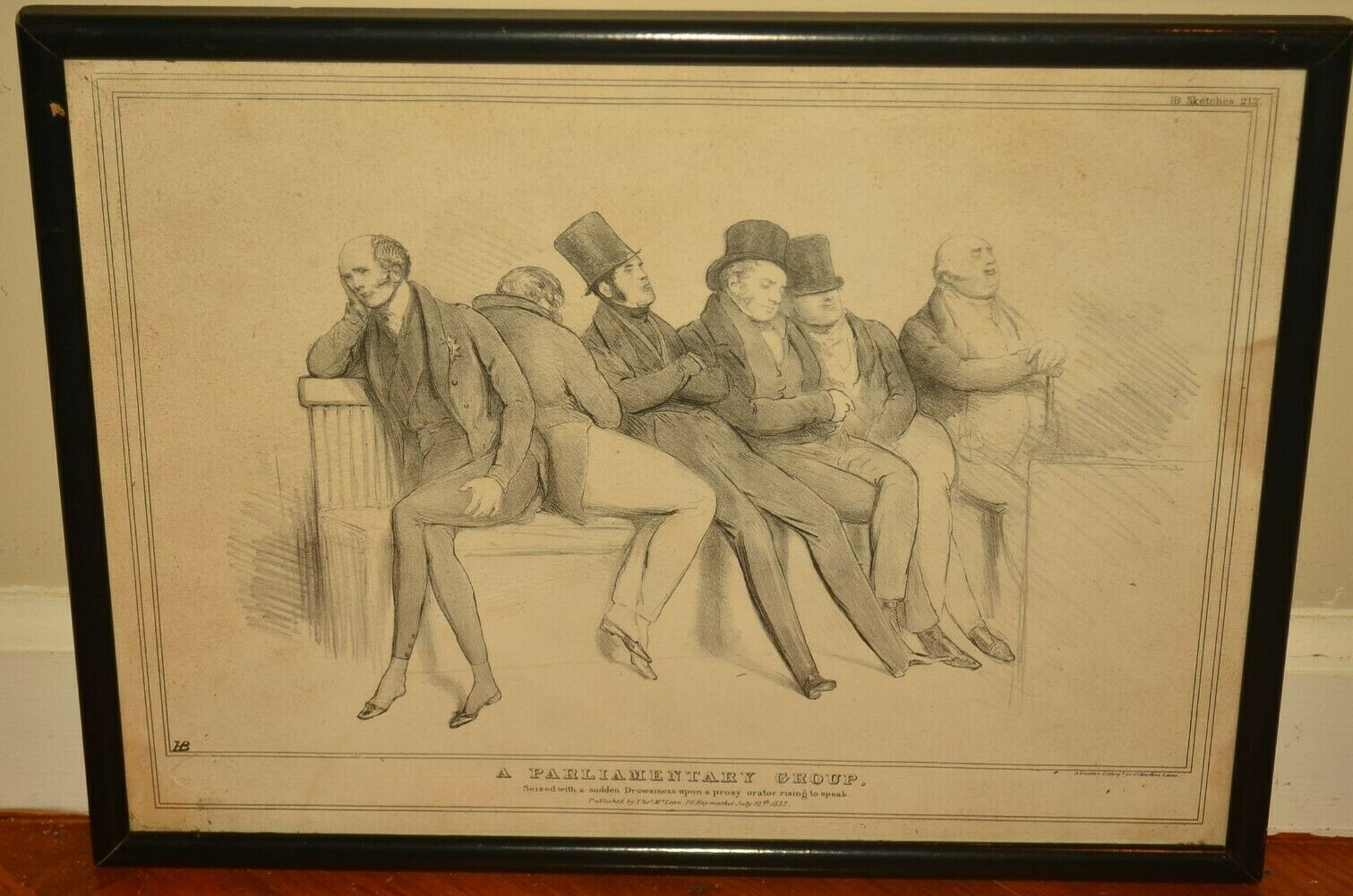 JOHN DOYLE Original Signed Parliament Political Satire Illustration Lithograph