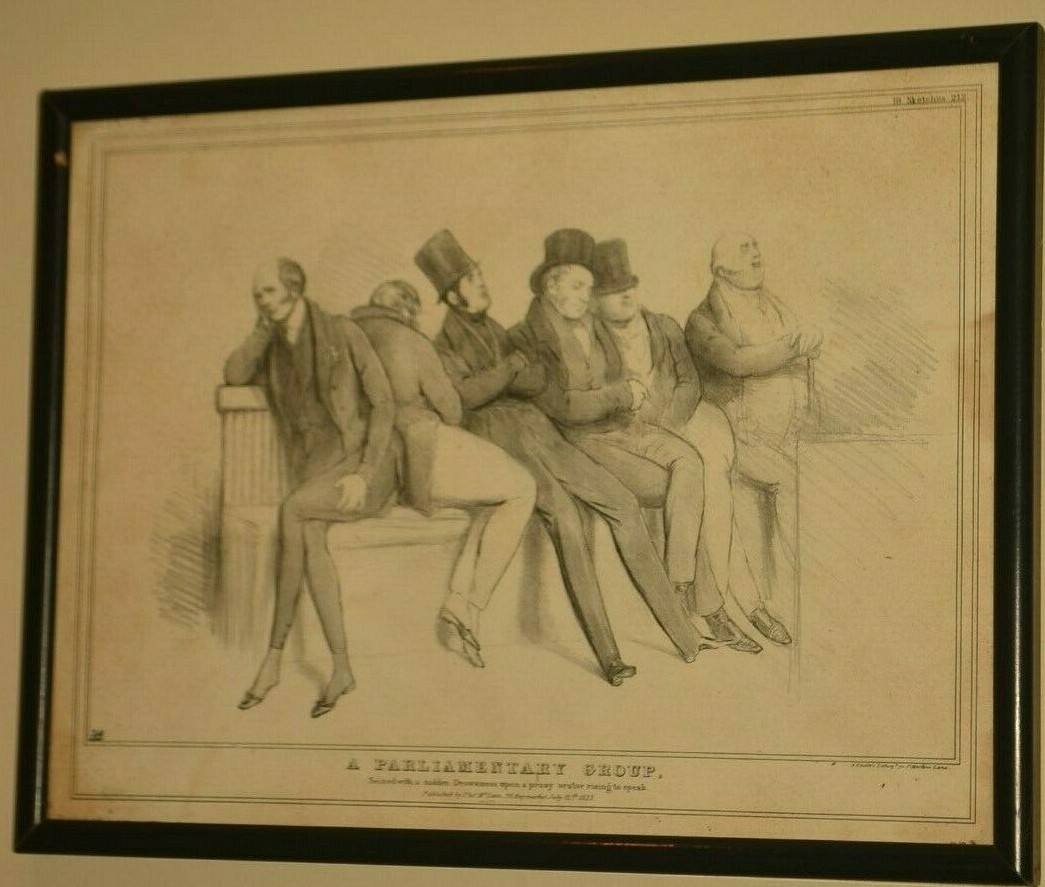 JOHN DOYLE Original Signed Parliament Political Satire Illustration Lithograph