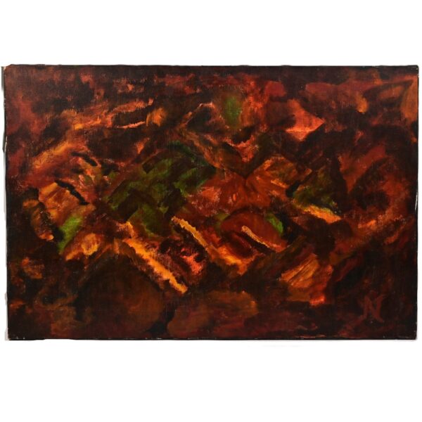 NANCY BREIDBART Original Vintage Signed MCM Abstract Mountain Landscape Painting