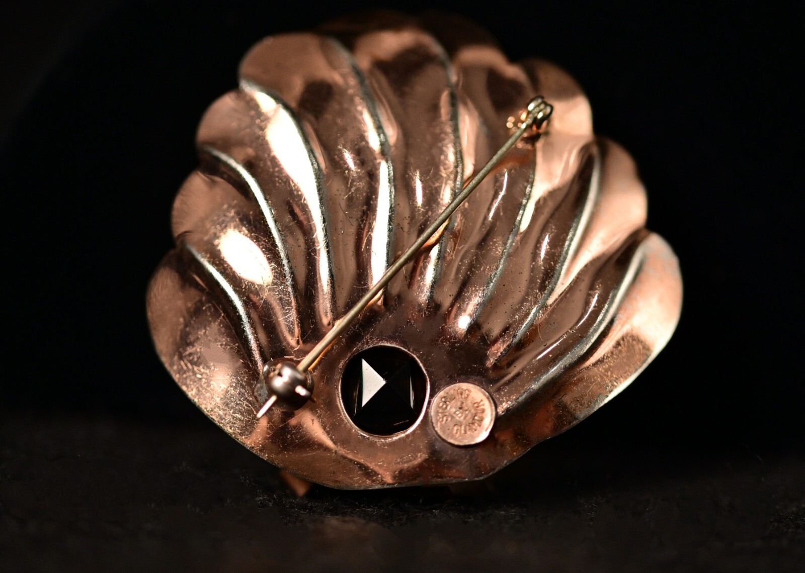 GLAMOUR Original Vintage Signed Sterling Princess Citrine Gemstone Estate Brooch