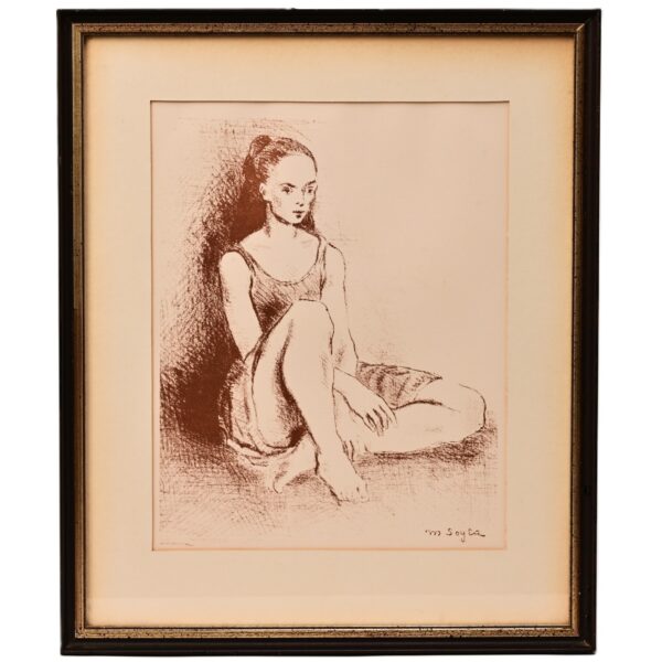 MOSES SOYER Original Vintage Signed Ballet Dancer Portrait Lithograph Guild COA