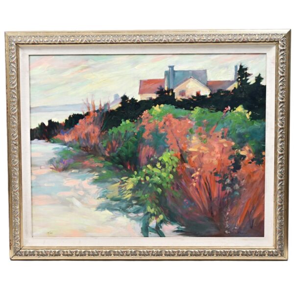 BARBARA CLEARY Original Vintage Signed House Crest View Coastal Landscape Giclee