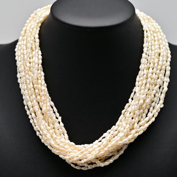 14K Gold S Crown Original Vintage Signed Designer Princess Pearl Estate Necklace