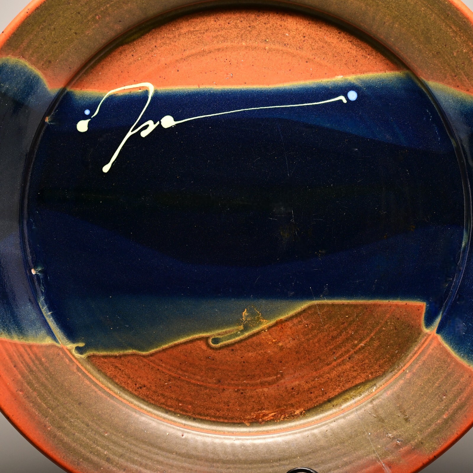 Original Vintage Signed Studio Pottery Ceramic Charger LARGE Centerpiece Plate
