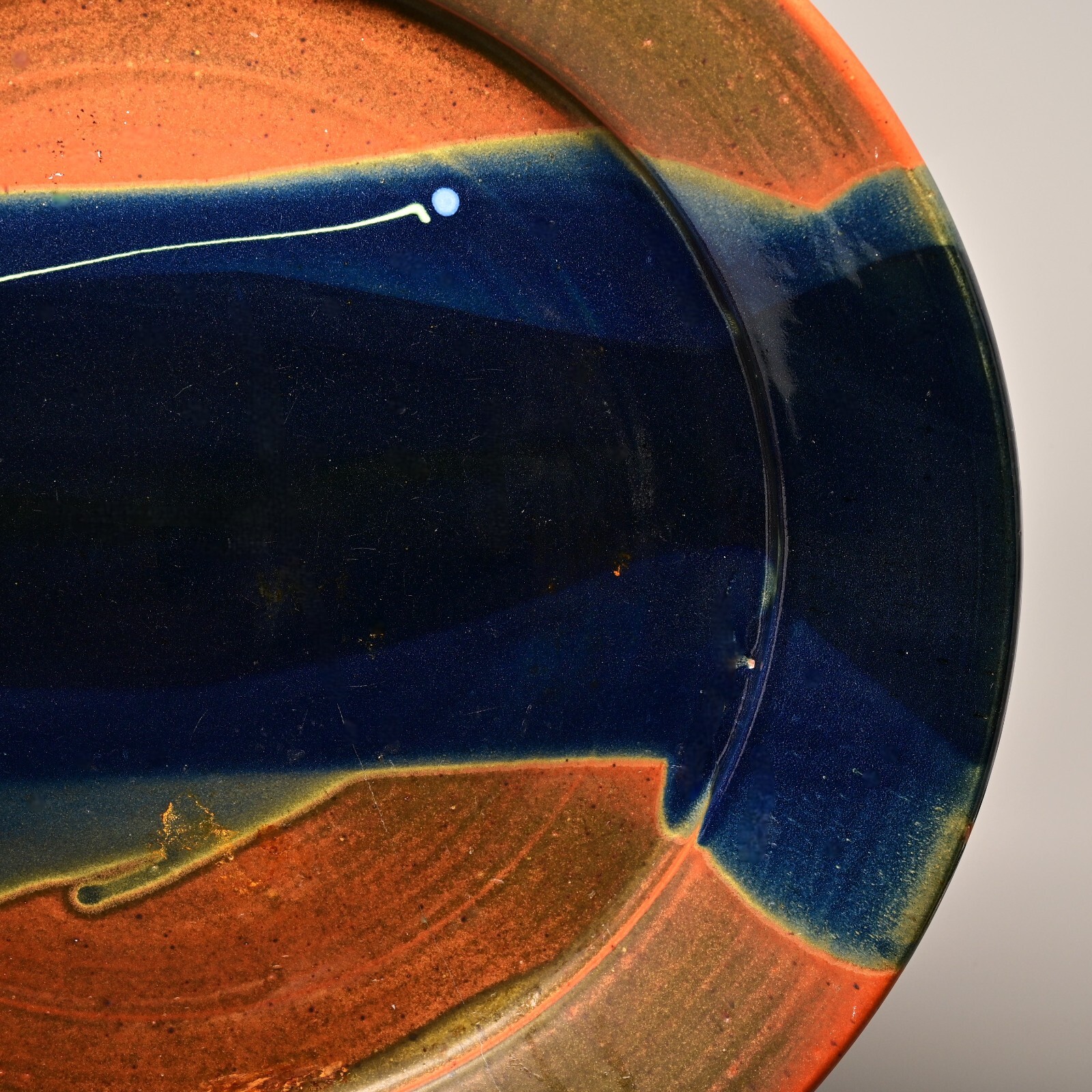 Original Vintage Signed Studio Pottery Ceramic Charger LARGE Centerpiece Plate