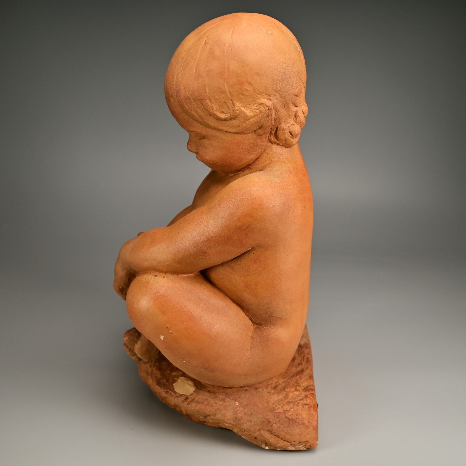 MPI BBW Museum Original Vintage Signed Terracotta Ceramic Baby Statue Sculpture