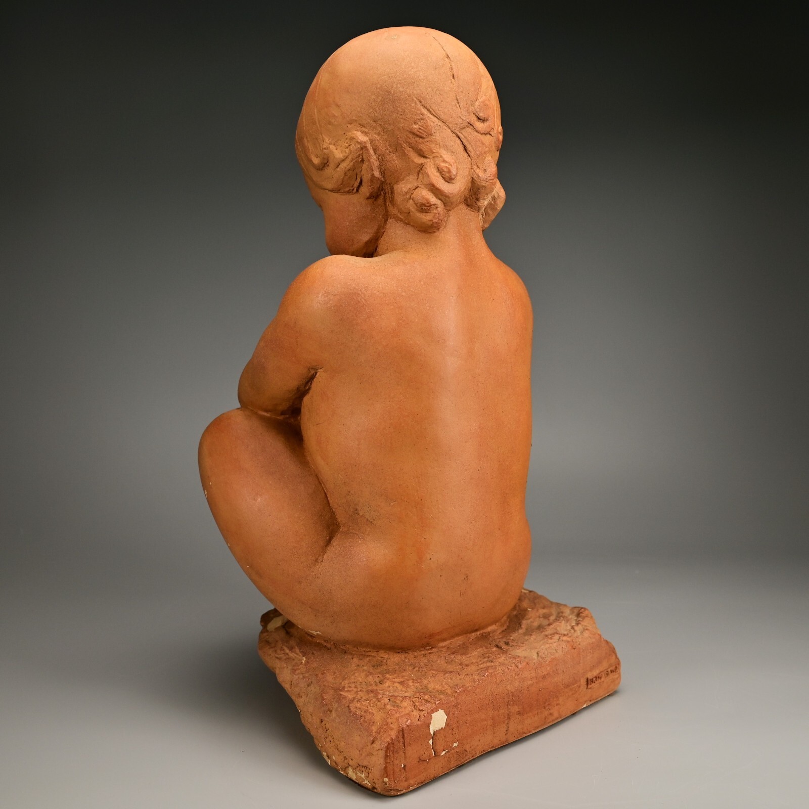 MPI BBW Museum Original Vintage Signed Terracotta Ceramic Baby Statue Sculpture