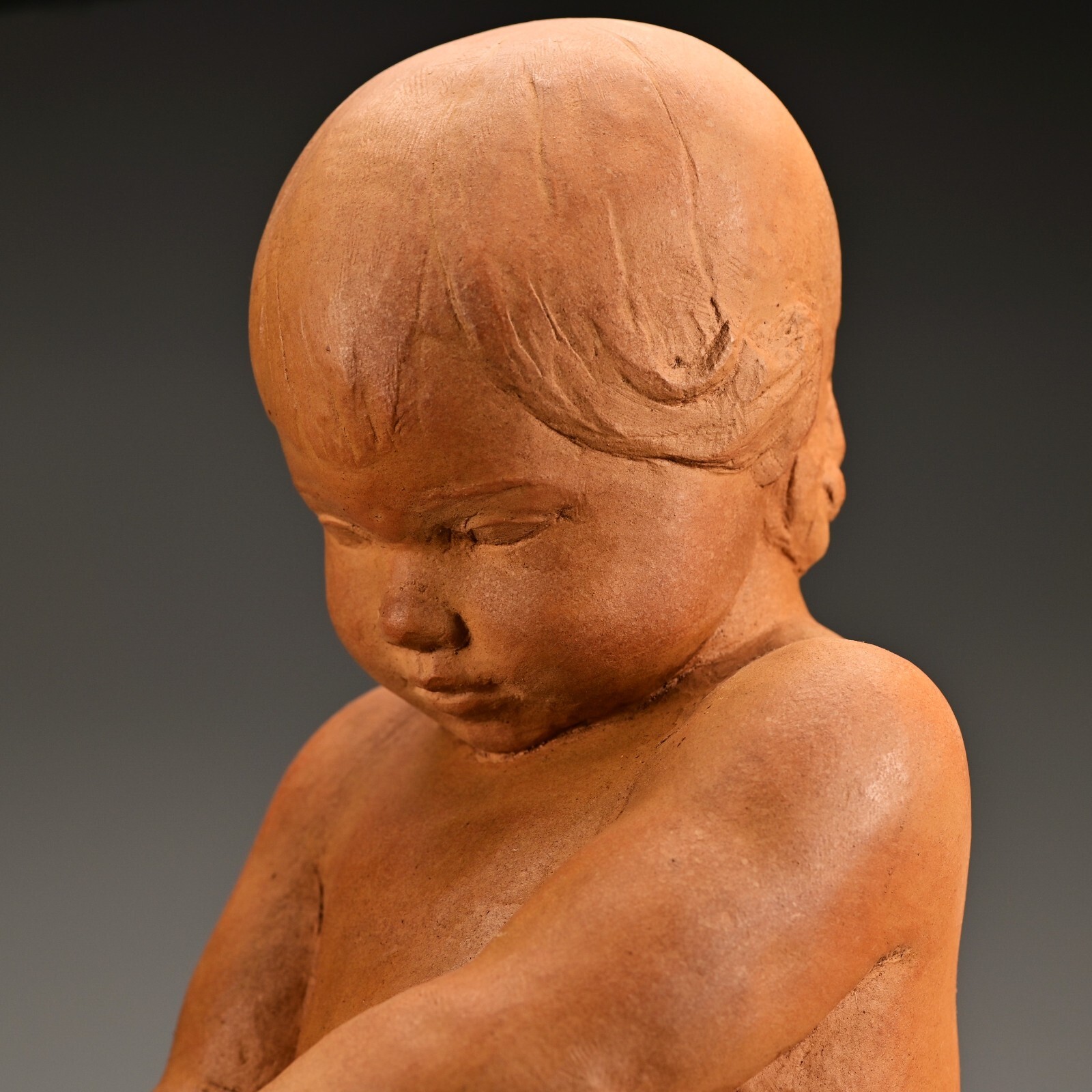 MPI BBW Museum Original Vintage Signed Terracotta Ceramic Baby Statue Sculpture