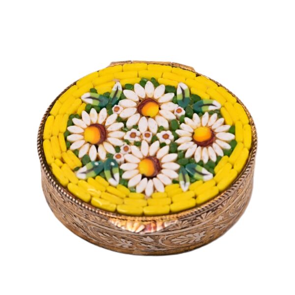 Antique Original Vintage Murano Glass Micro Mosaic Venetian Estate Trinket Box