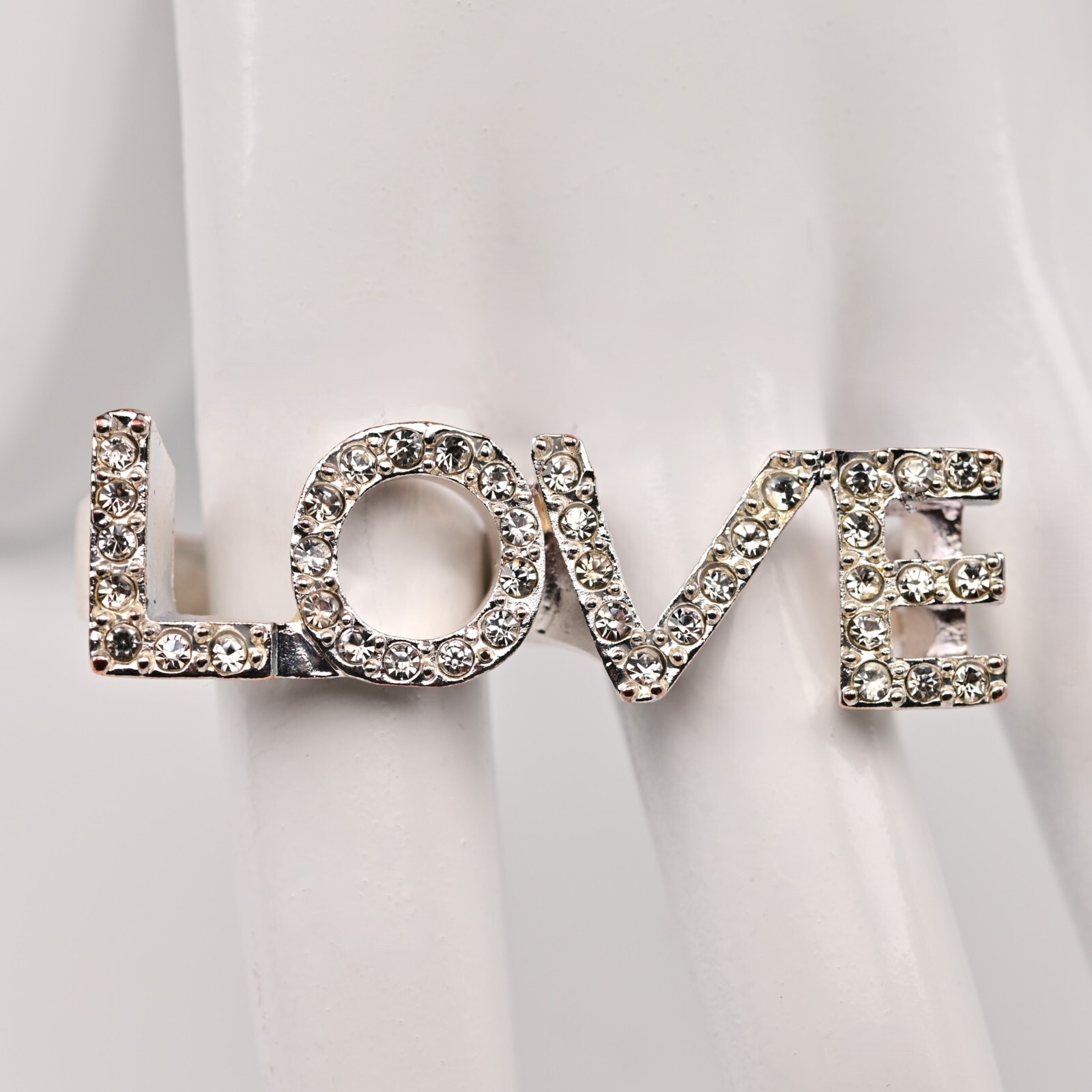 LOVE Letter Original Vintage Rhinestone Designer Cubic Zirconia Dual Estate Ring