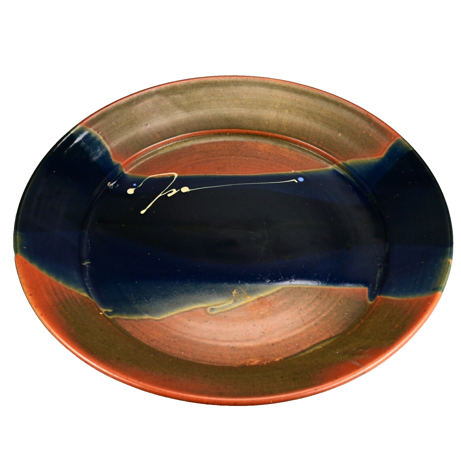 Original Vintage Signed Studio Pottery Ceramic Charger LARGE Centerpiece Plate