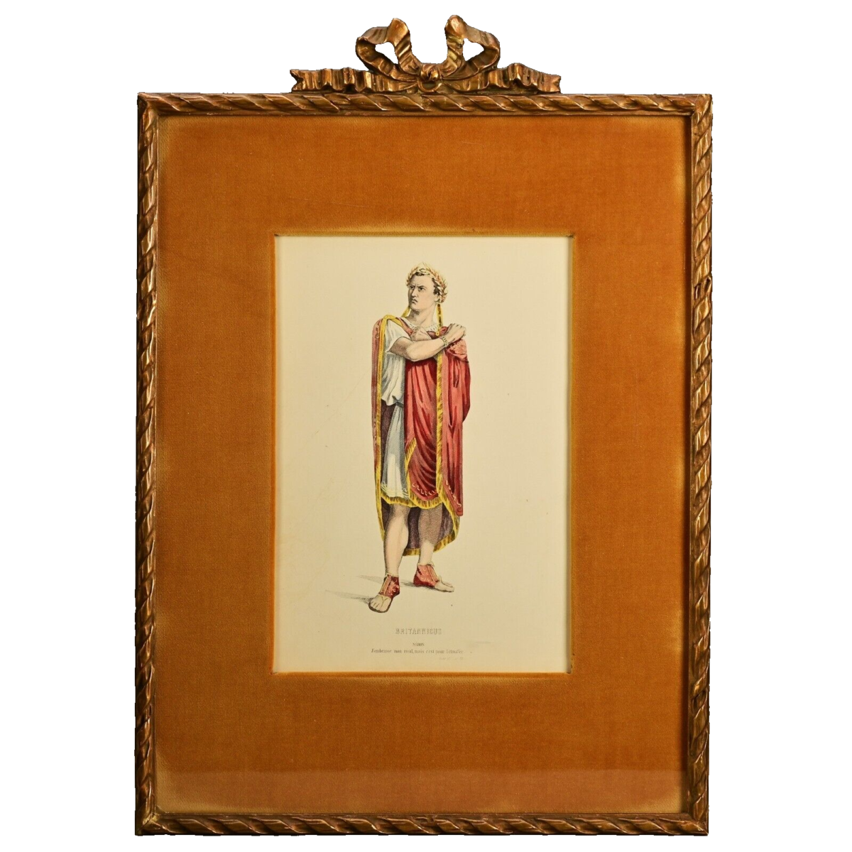 BRITTANICUS NERO Jean Racine Antique Original Theatre Portrait Engraving Print