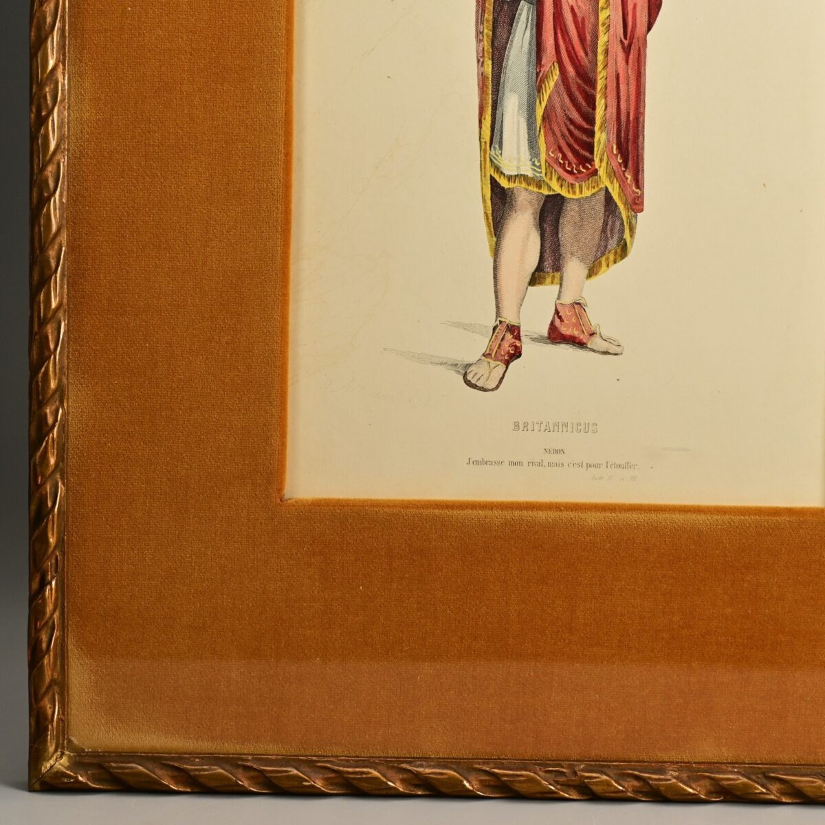 BRITTANICUS NERO Jean Racine Antique Original Theatre Portrait Engraving Print