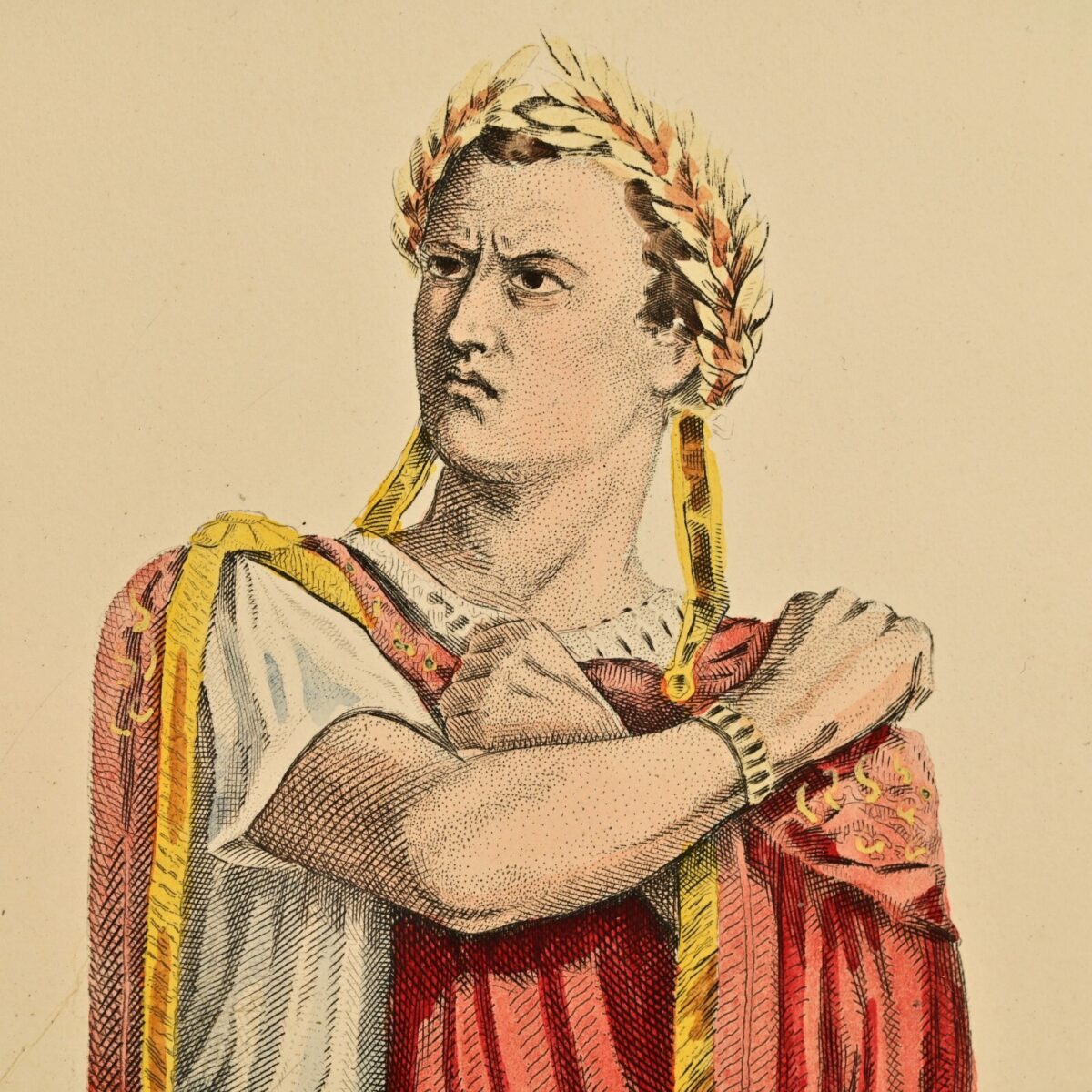 BRITTANICUS NERO Jean Racine Antique Original Theatre Portrait Engraving Print