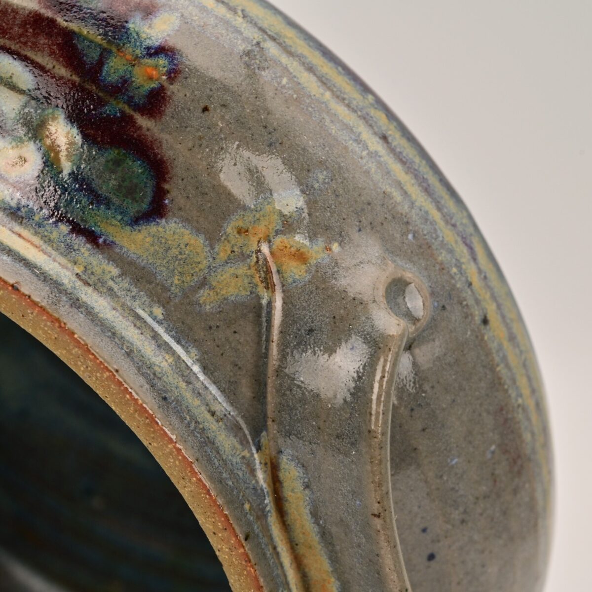 Original Vintage Signed Studio Pottery Bowl Ceramic Glazed Crock Serving Plate