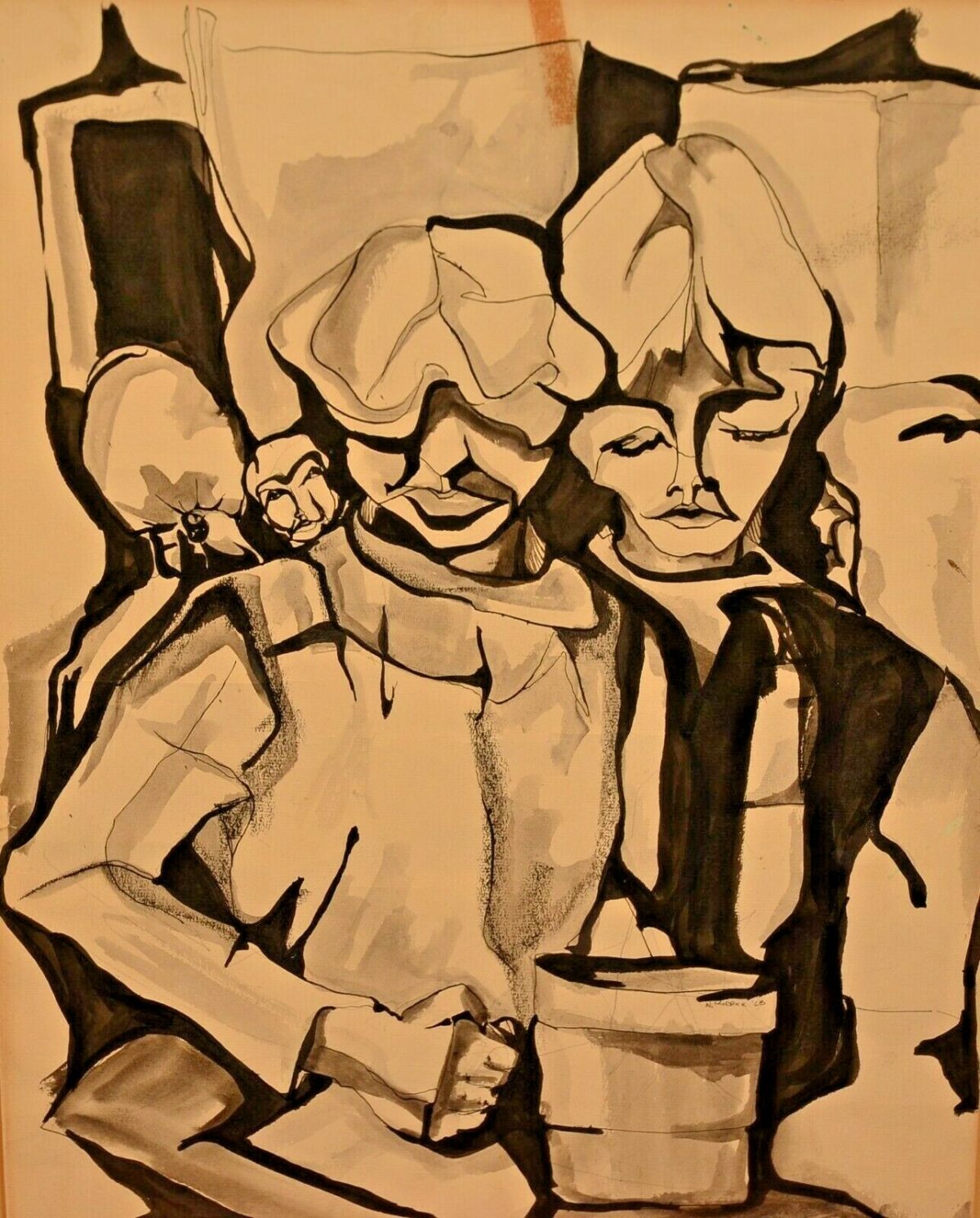 KUBRICK Original Vintage Signed Graffiti Urban Street Artist Watercolor Painting