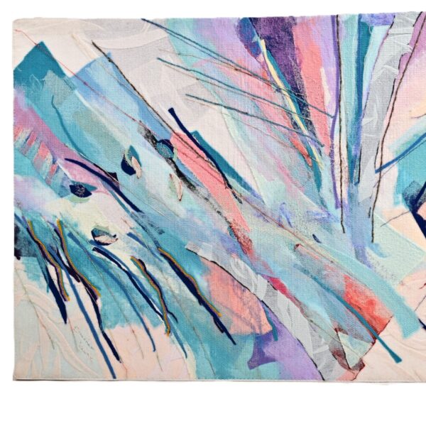 SMADAR LIVNE Original Vintage Signed Textile Collage Abstract Tapestry Painting
