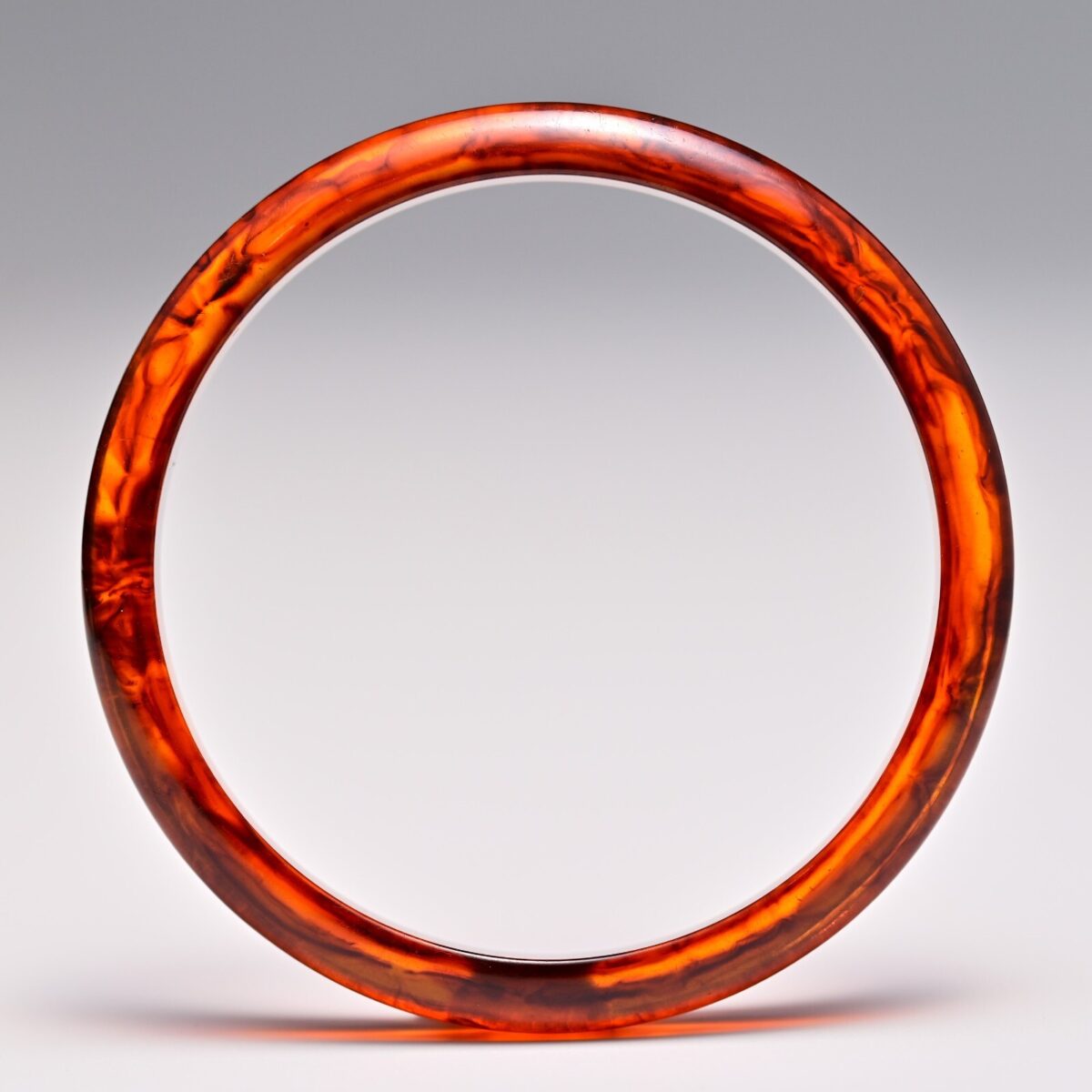 Vintage Original Designer Amber Faux Tortoise Bakelite Estate Bangle Bracelet