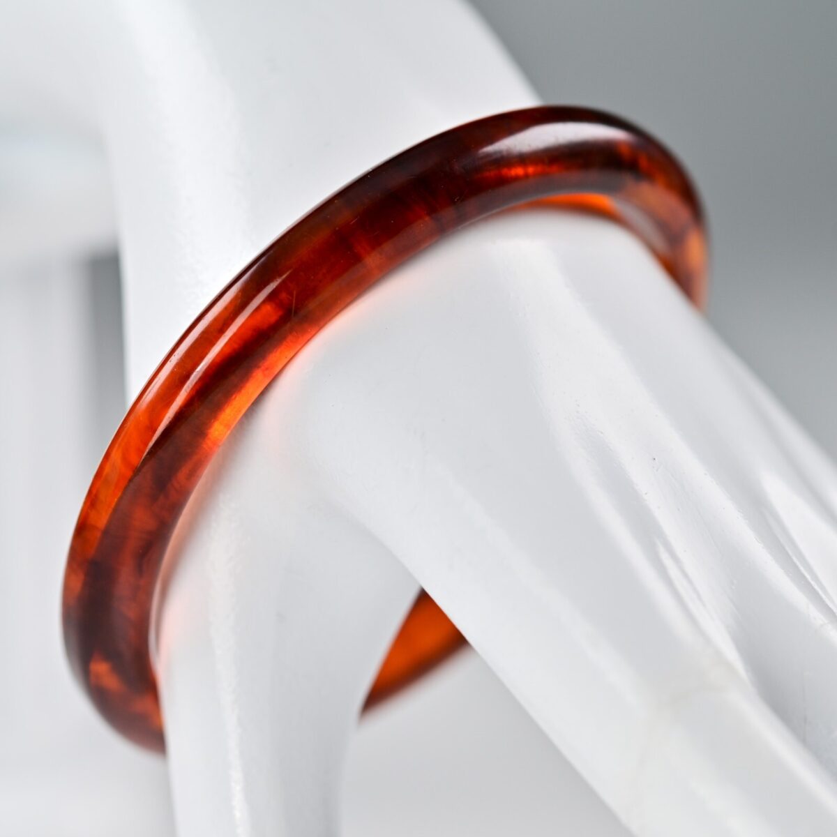 Vintage Original Designer Amber Faux Tortoise Bakelite Estate Bangle Bracelet