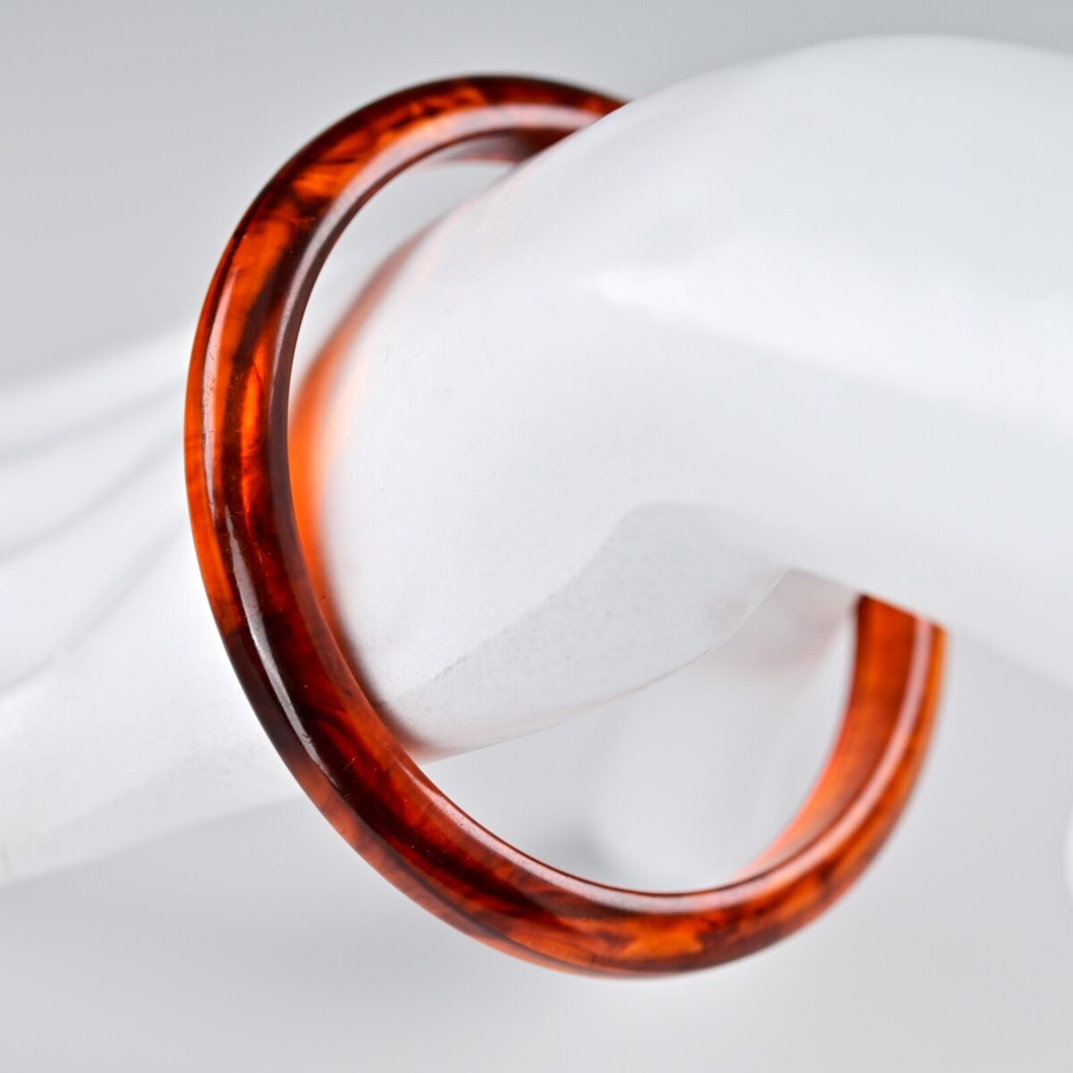 Vintage Original Designer Amber Faux Tortoise Bakelite Estate Bangle Bracelet