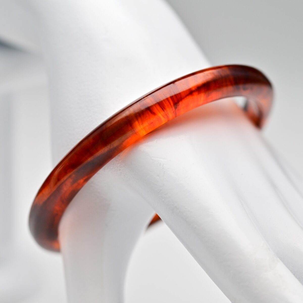 Vintage Original Designer Amber Faux Tortoise Bakelite Estate Bangle Bracelet