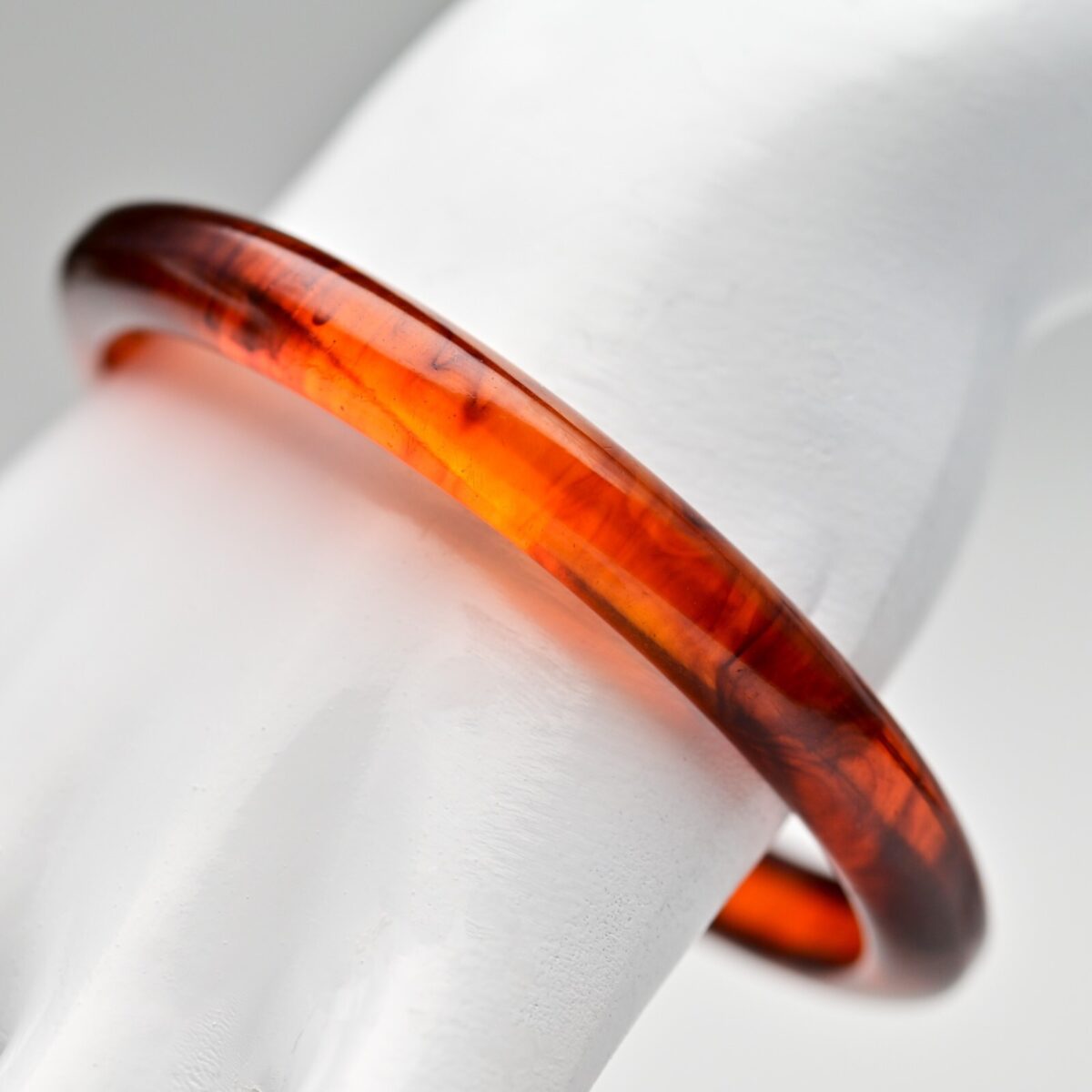 Vintage Original Designer Amber Faux Tortoise Bakelite Estate Bangle Bracelet