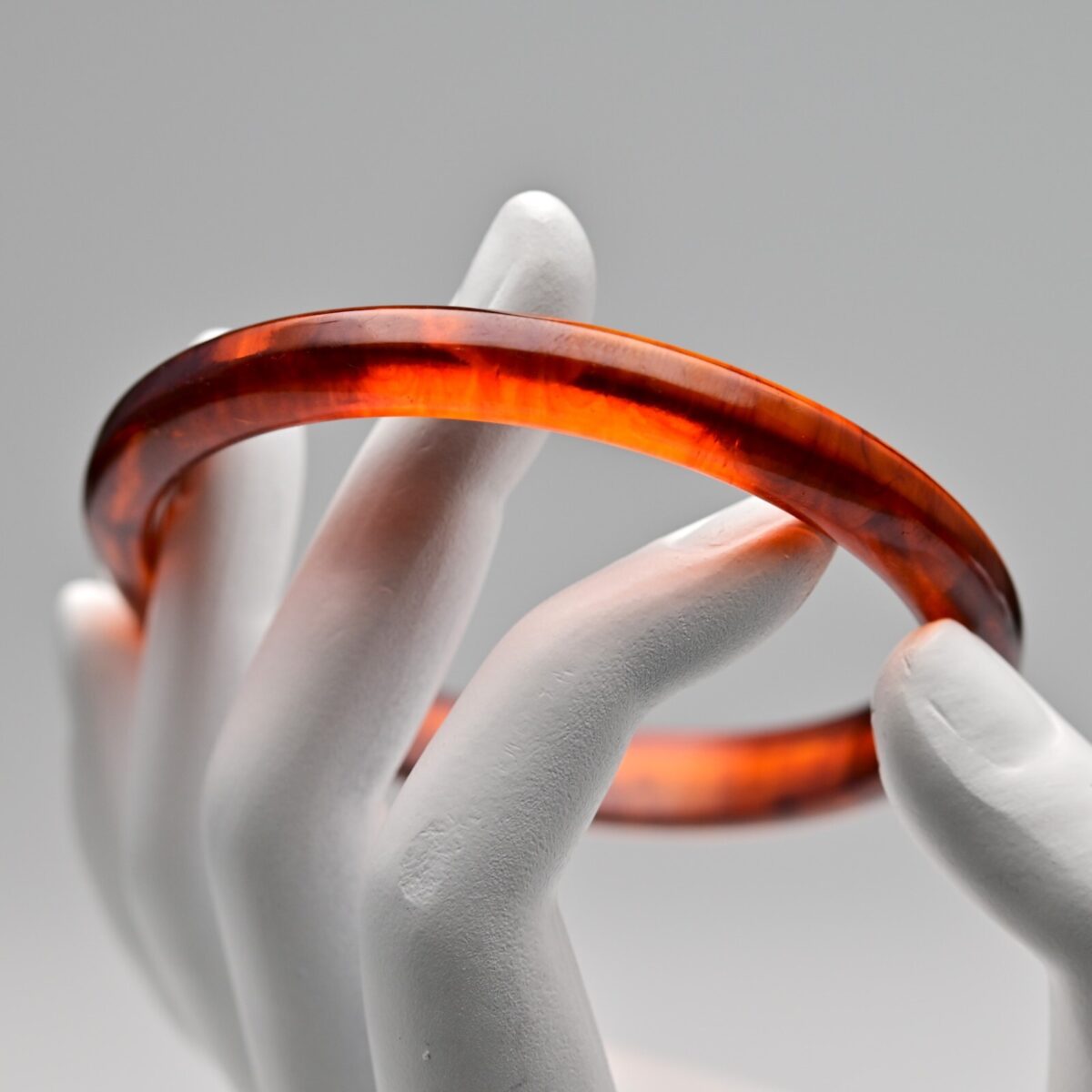 Vintage Original Designer Amber Faux Tortoise Bakelite Estate Bangle Bracelet