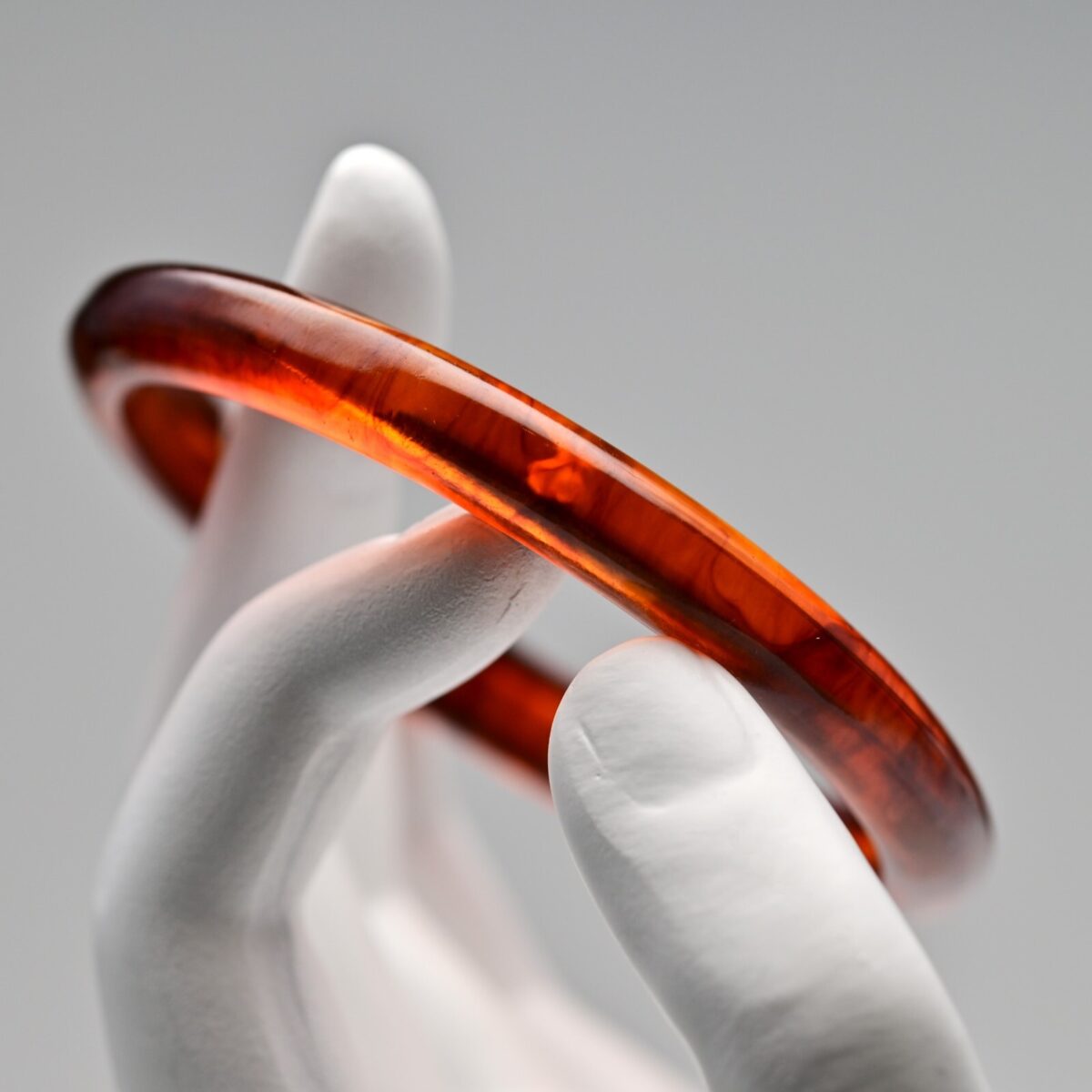 Vintage Original Designer Amber Faux Tortoise Bakelite Estate Bangle Bracelet