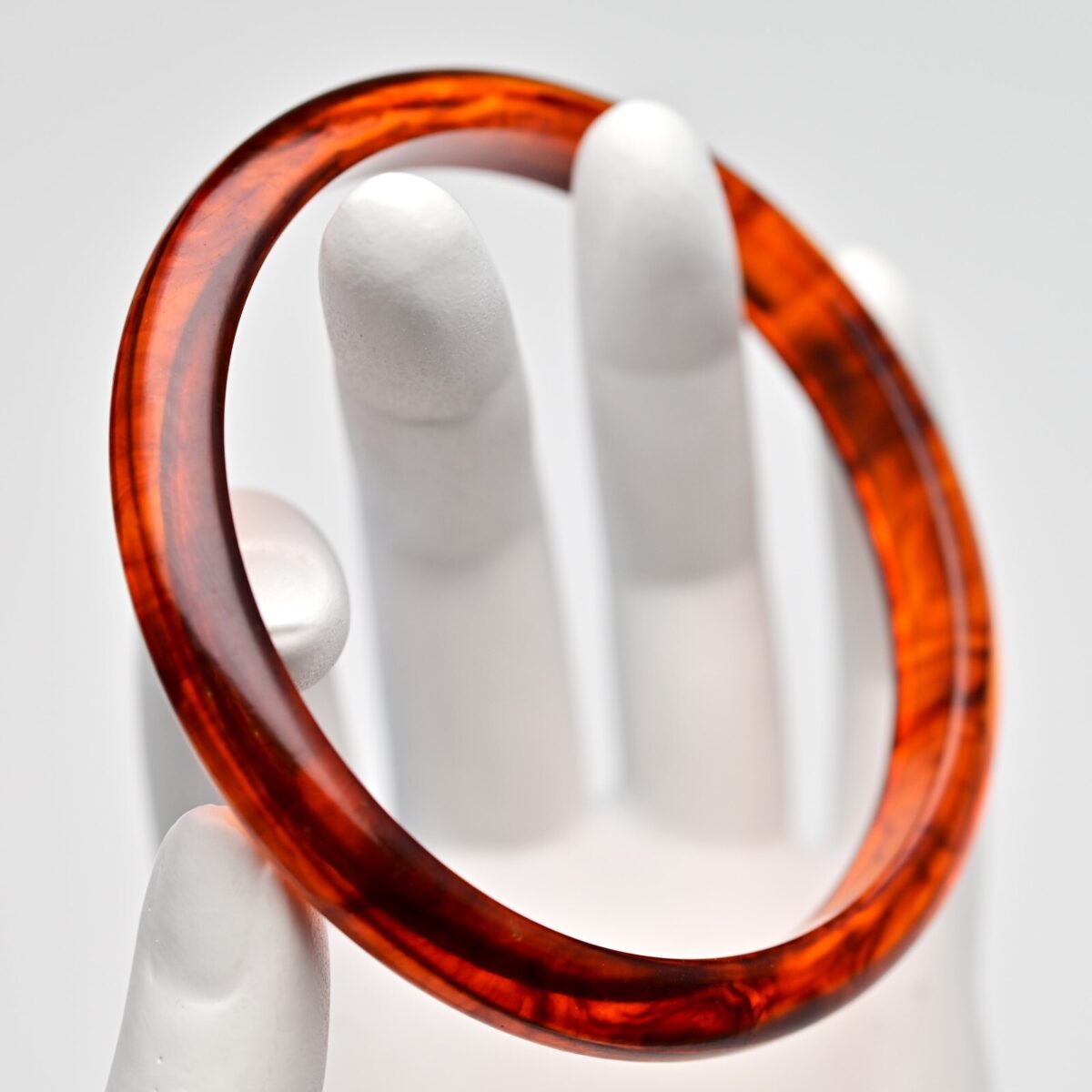 Vintage Original Designer Amber Faux Tortoise Bakelite Estate Bangle Bracelet