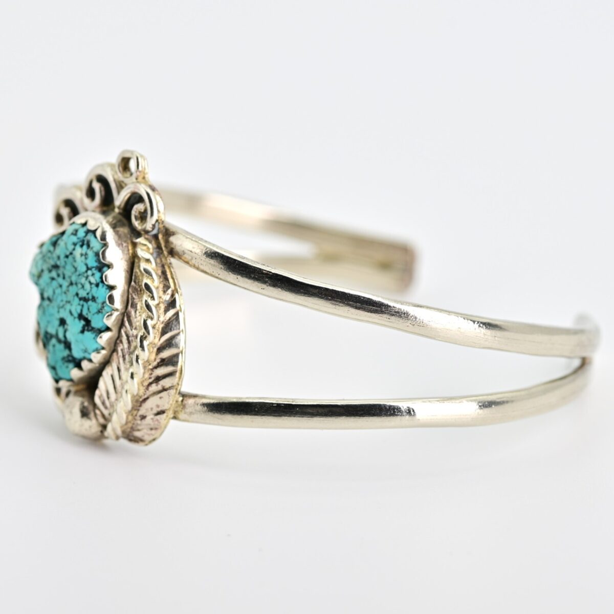 Original Vintage Alpaca Silver Native American Turquoise Gemstone Estat Bracelet