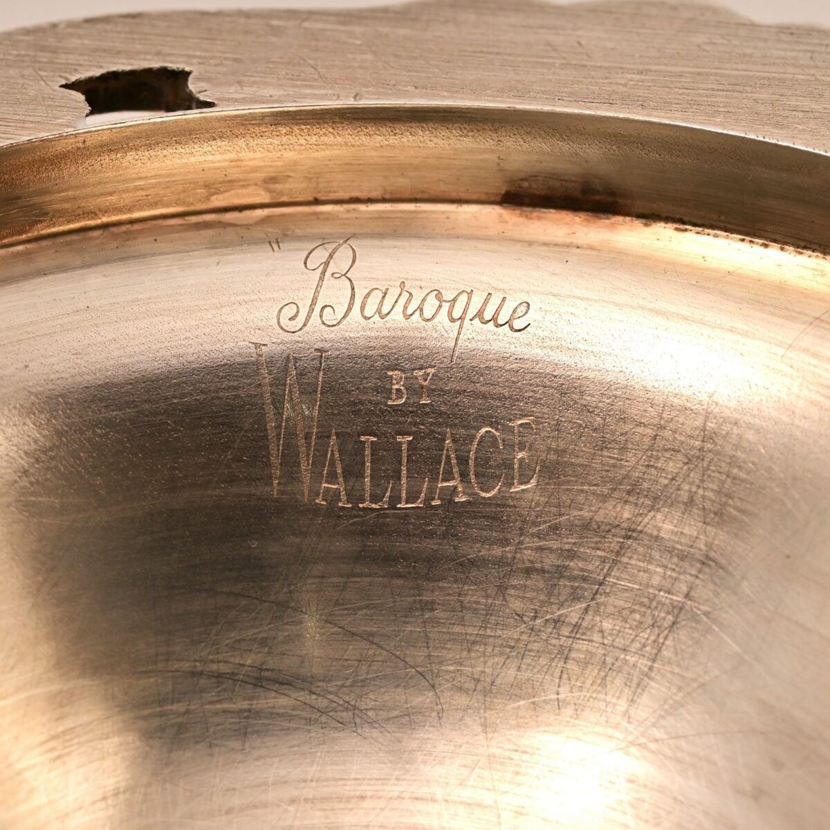 WALLACE Baroque Original Vintage Signed Silverplate Centerpiece Repousse Bowl