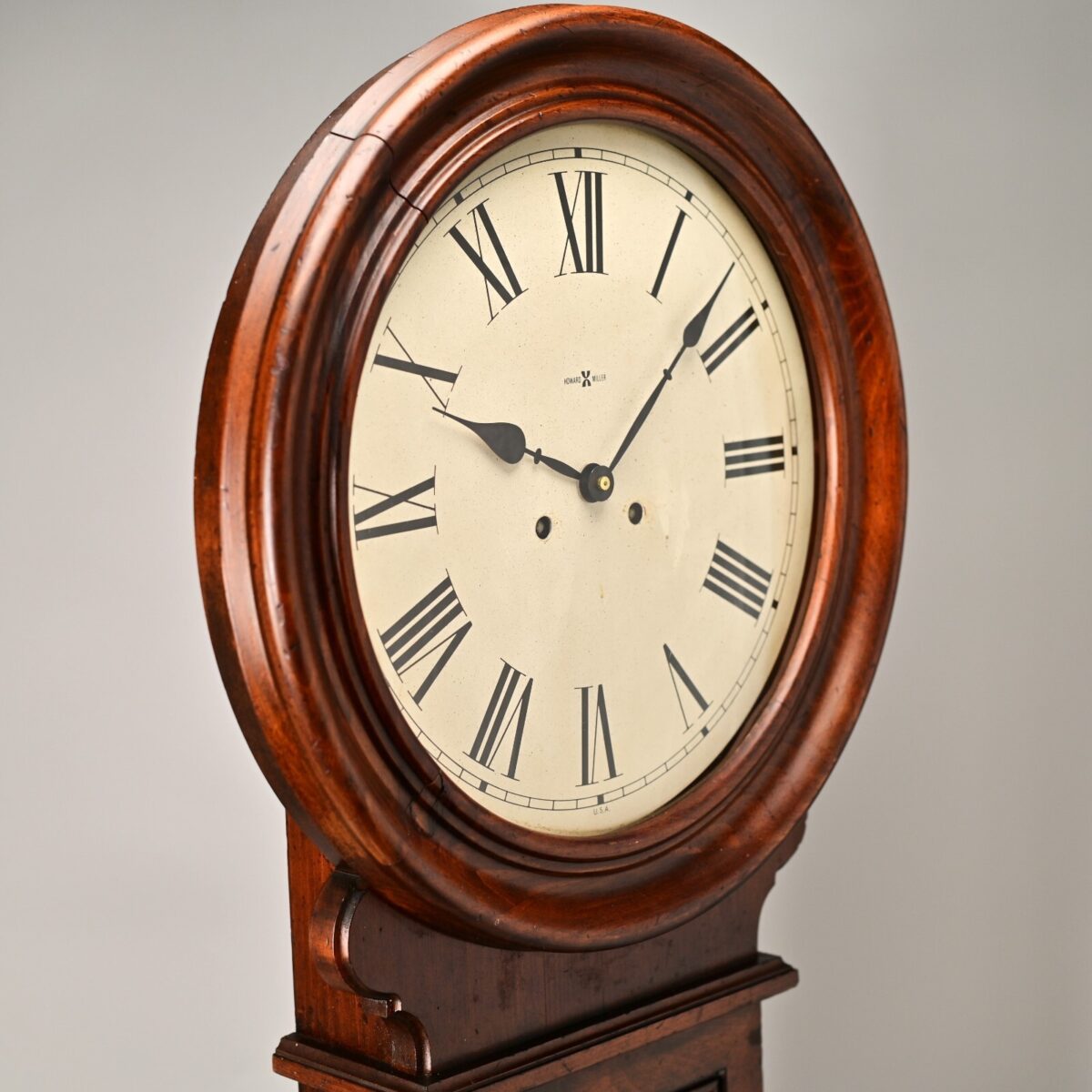 HOWARD MILLER Original Vintage Signed Tall Chiming Striking Regulator Wall Clock