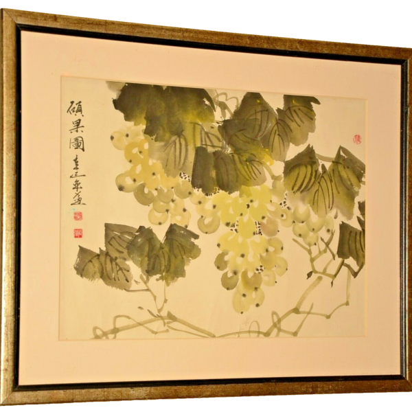 XU GU Chinese Original Vintage Signed Floral Still Life Ink Watercolor Painting