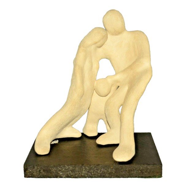 MARGIE Original Vintage Signed Modern Figural Family Statue Terracotta Sculpture
