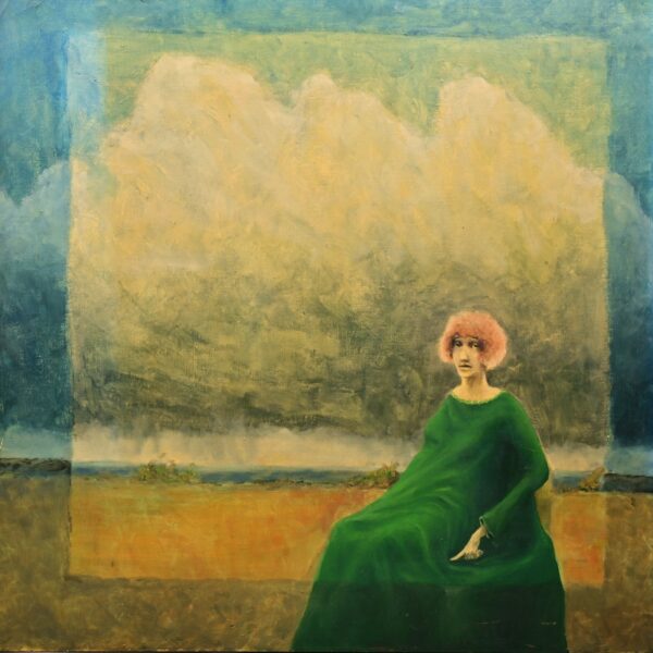 FREDERICK SPRAGUE Original Vintage Signed Lady Portrait Landscape Oil Painting