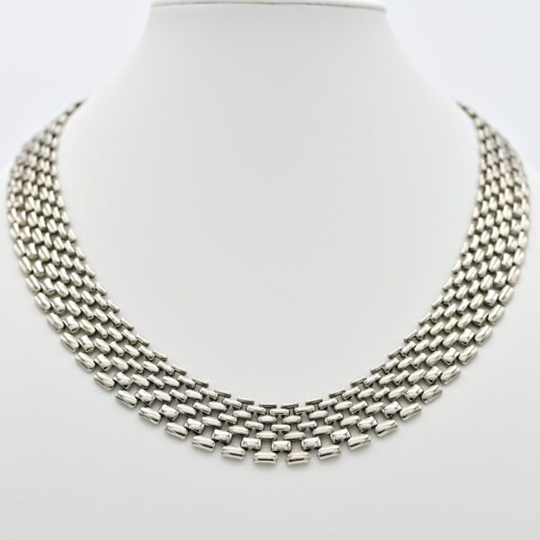Original Vintage Designer Mid Century Modern 7 Row 18" Estate Panther Necklace