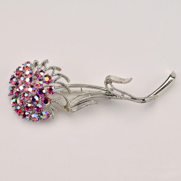 CORO Original Vintage Signed Aurora Borealis Rhinestone Estate Flower Brooch Pin