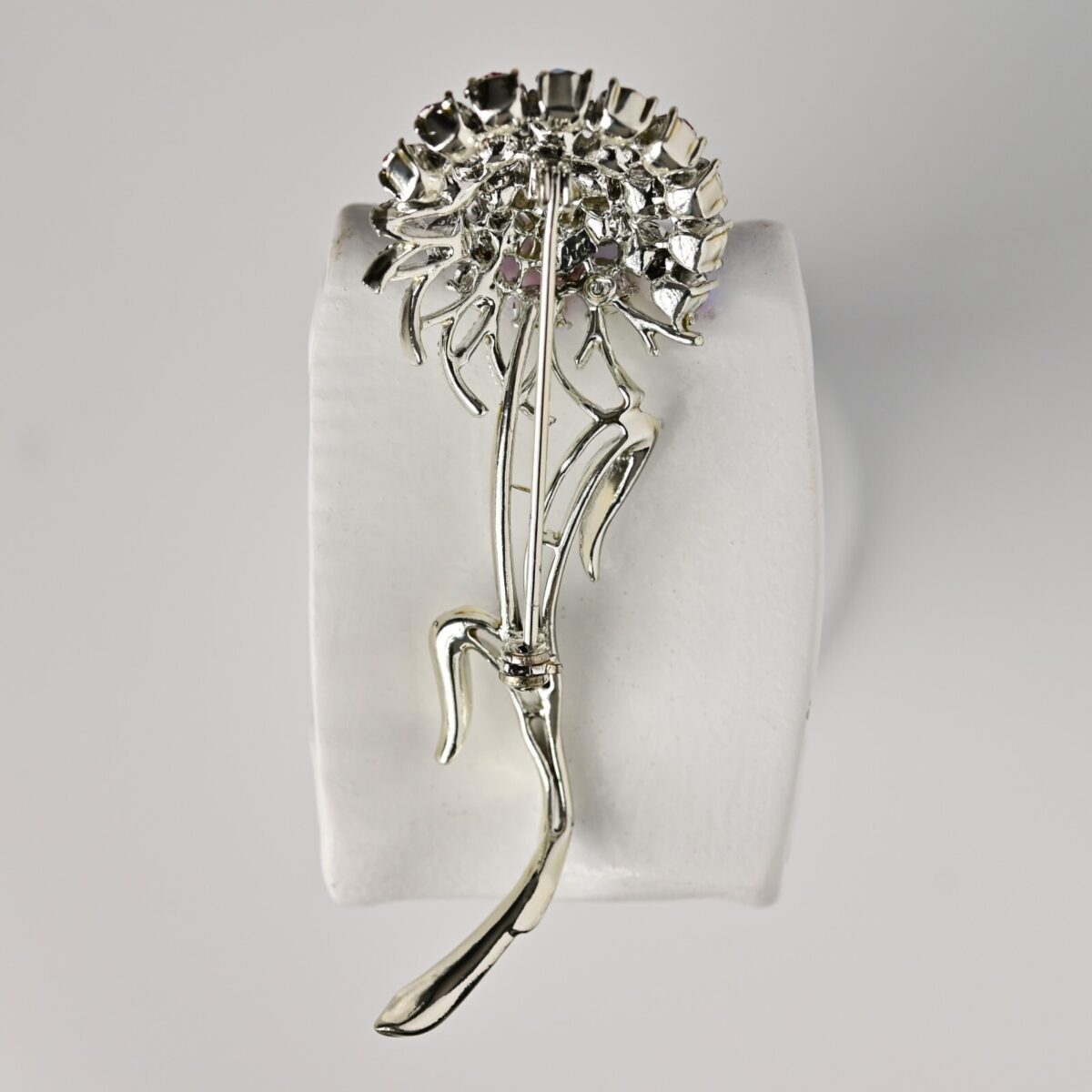 CORO Original Vintage Signed Aurora Borealis Rhinestone Estate Flower Brooch Pin