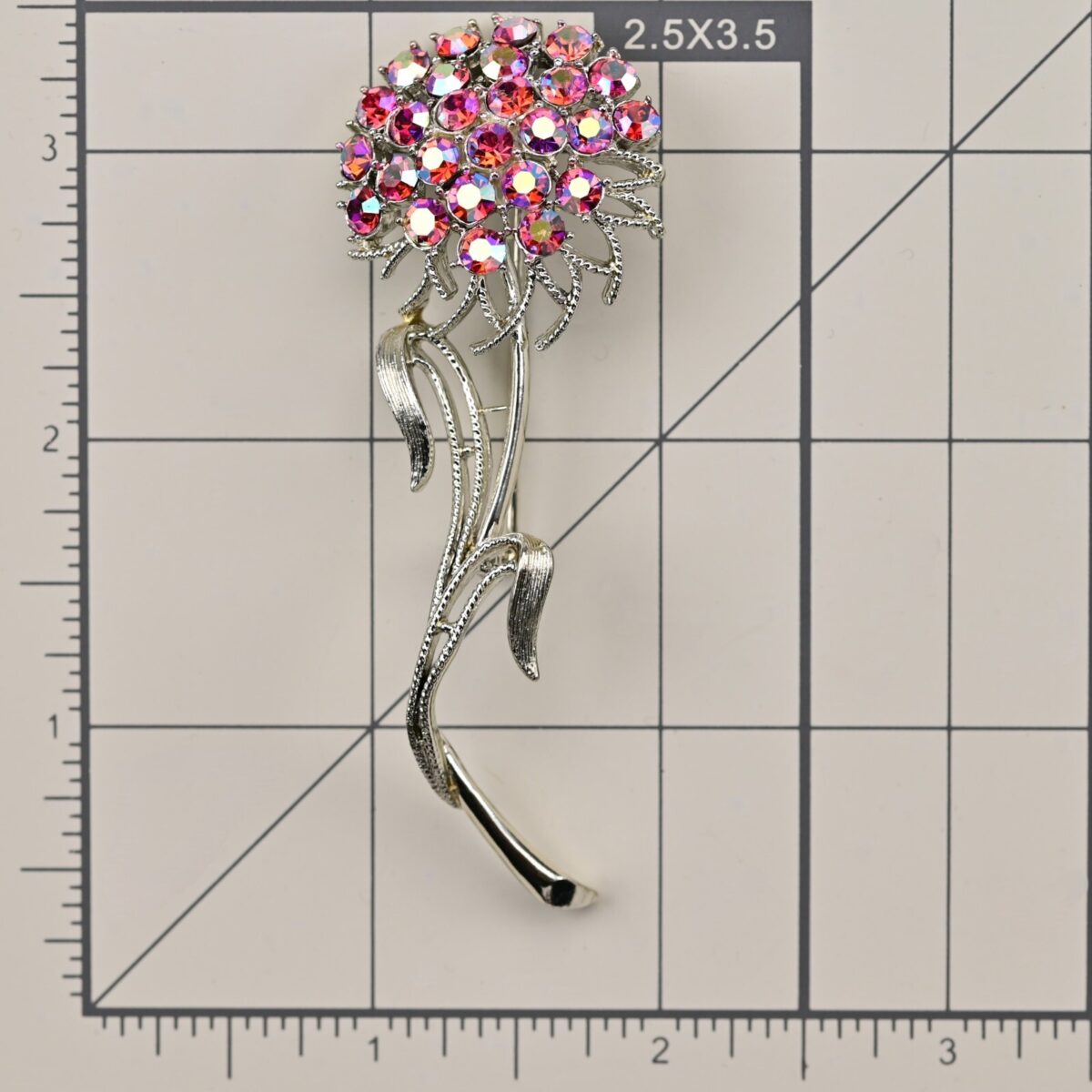 CORO Original Vintage Signed Aurora Borealis Rhinestone Estate Flower Brooch Pin