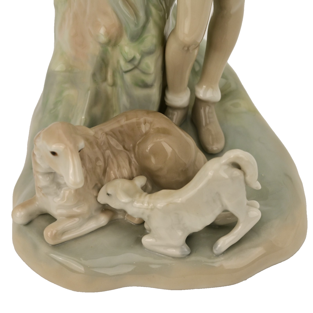 LLADRO Original Vintage Artist Signed Boy with Lambs Porcelain Figurine Statue