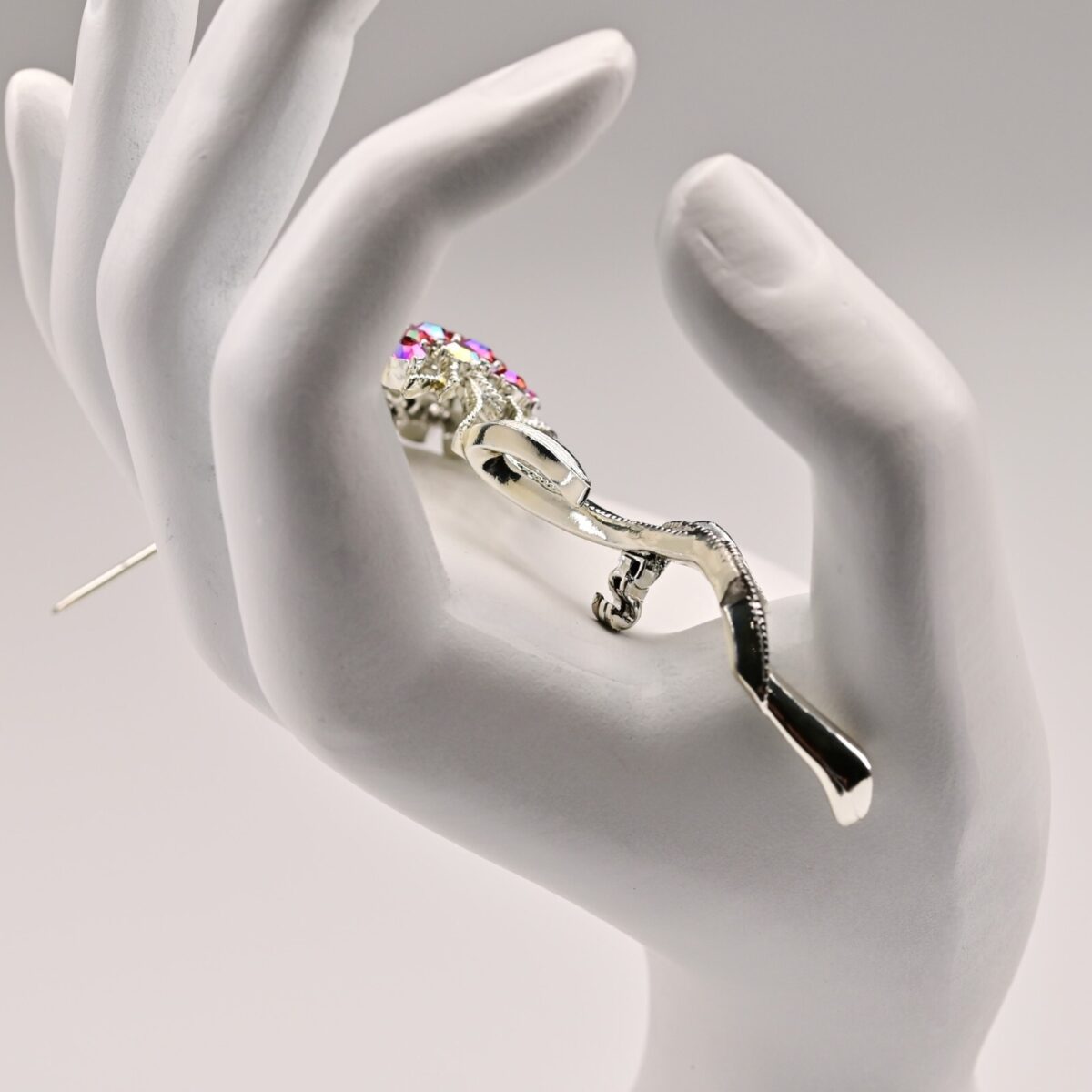 CORO Original Vintage Signed Aurora Borealis Rhinestone Estate Flower Brooch Pin