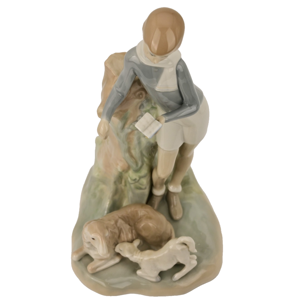 LLADRO Original Vintage Artist Signed Boy with Lambs Porcelain Figurine Statue