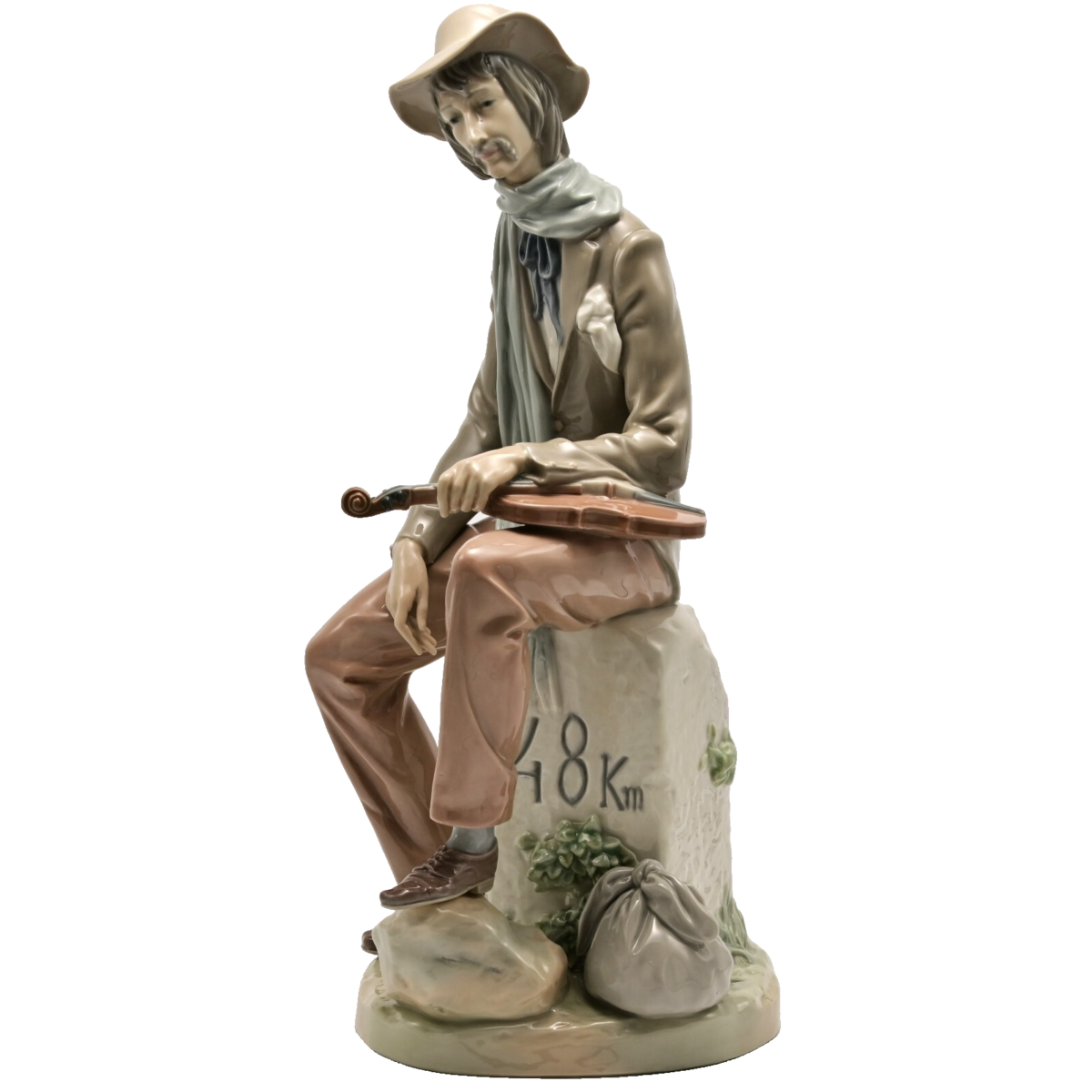 LLADRO Original Vintage Artist Signed Violin Musician Porcelain Figurine Statue