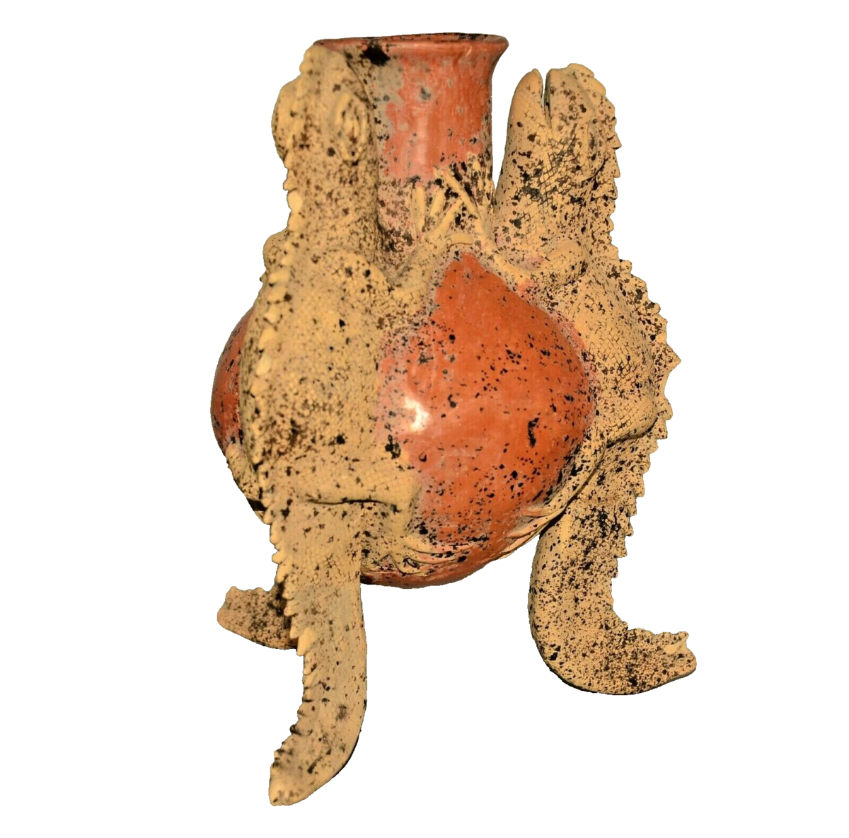 MAMA MONO Original Vintage Mexican Pottery Huichol Desert Statue Sculpture Vase
