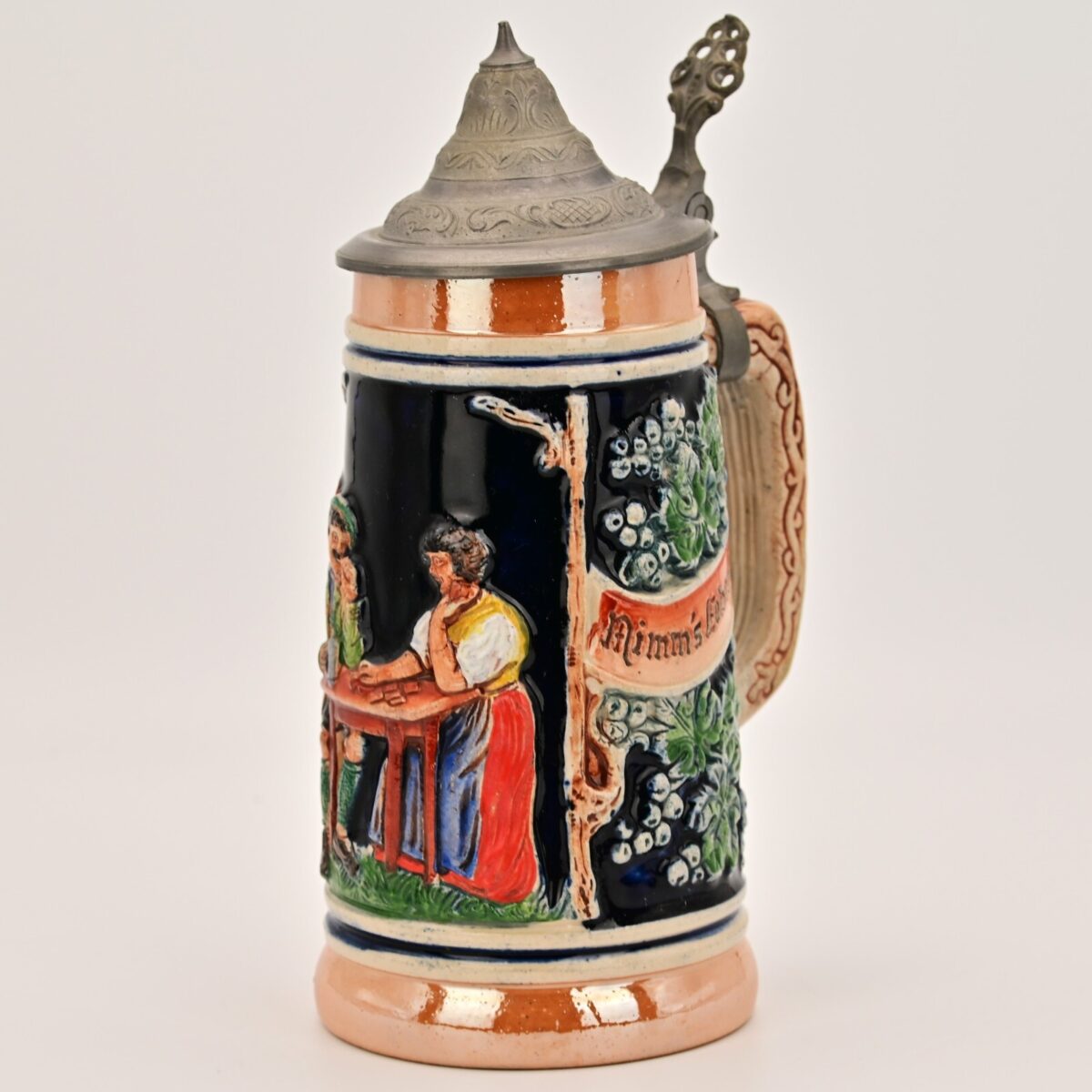 NIMM Original Vintage Signed West Germany Ceramic Hand Painted Glazed Beer Stein
