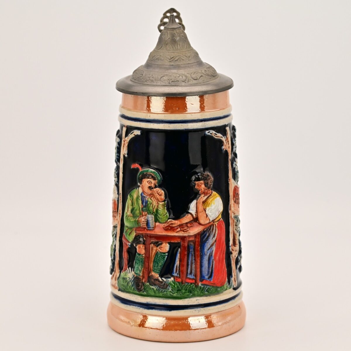 NIMM Original Vintage Signed West Germany Ceramic Hand Painted Glazed Beer Stein