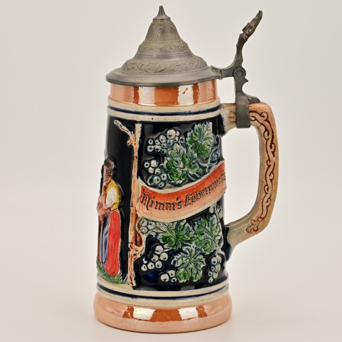 NIMM Original Vintage Signed West Germany Ceramic Hand Painted Glazed Beer Stein