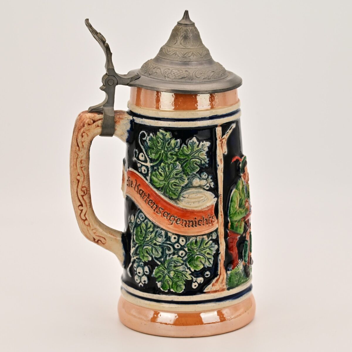 NIMM Original Vintage Signed West Germany Ceramic Hand Painted Glazed Beer Stein