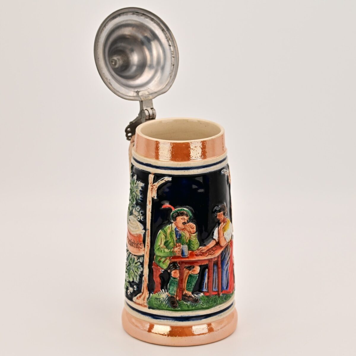 NIMM Original Vintage Signed West Germany Ceramic Hand Painted Glazed Beer Stein
